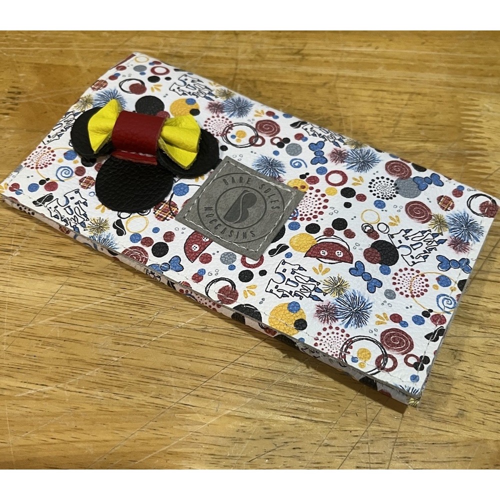 Bare Soles Moccasins Wallet Disney Minnie Mouse Leather Handmade